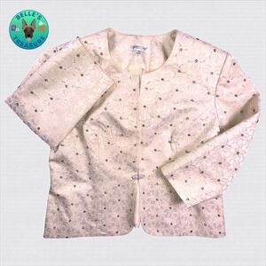 Coldwater Creek Jacket Womens 14 Petite Dress Shimmer Beaded Embroidered Wedding